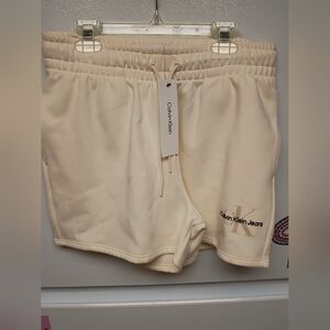 Calvin Klein Women's Athletic Cream Shorts